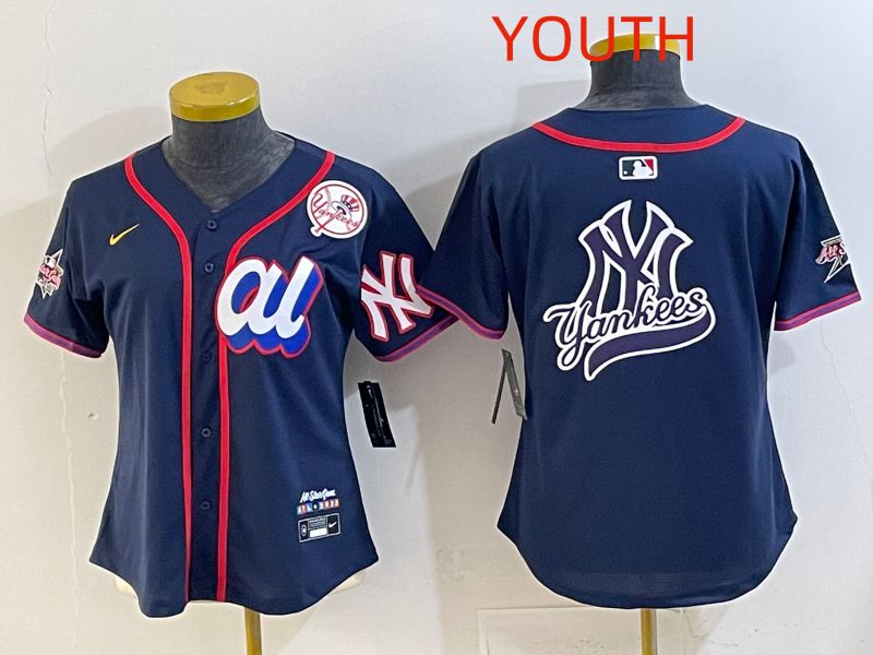 Youth 2025 New York Yankees Blank Drak Blue All star Nike MLB Jersey style 011->youth mlb jersey->Youth Jersey